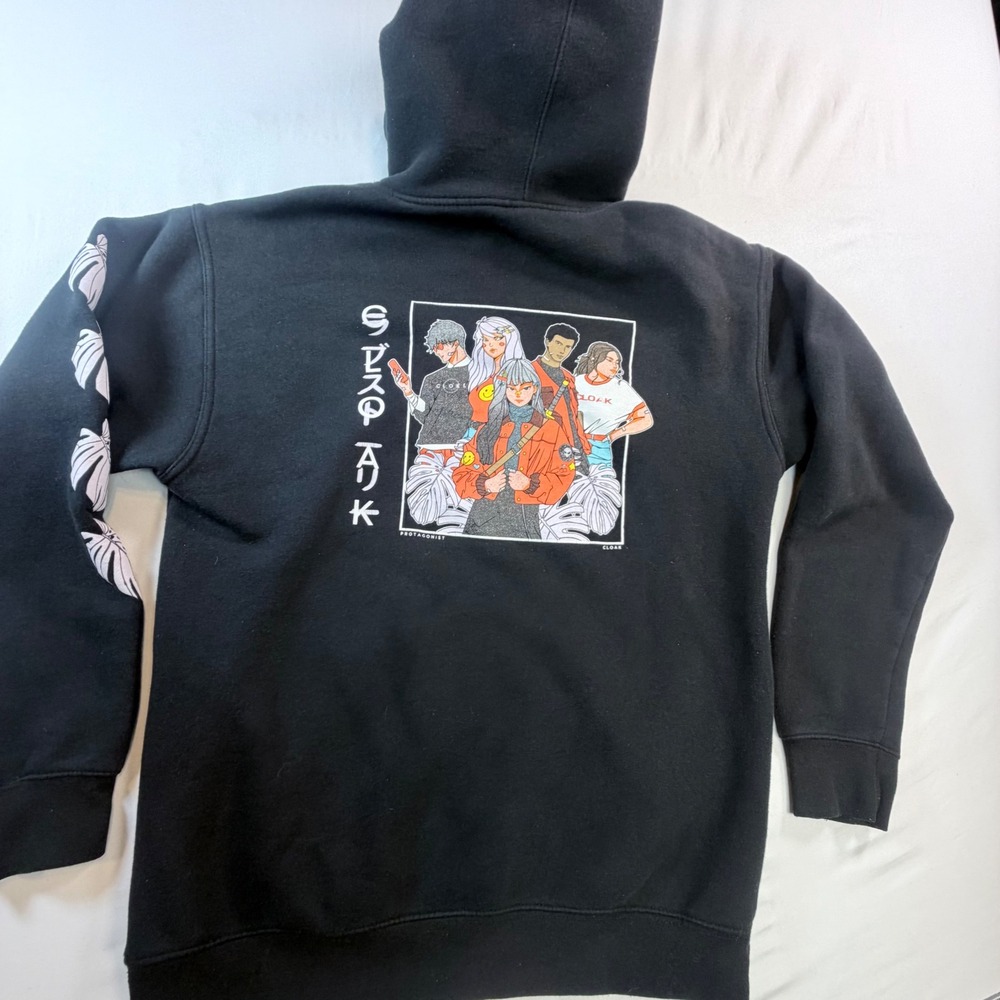 CLOAK‎ Hidden In Plain Sight Protagonist Anime Hoodie Black Men's Medium